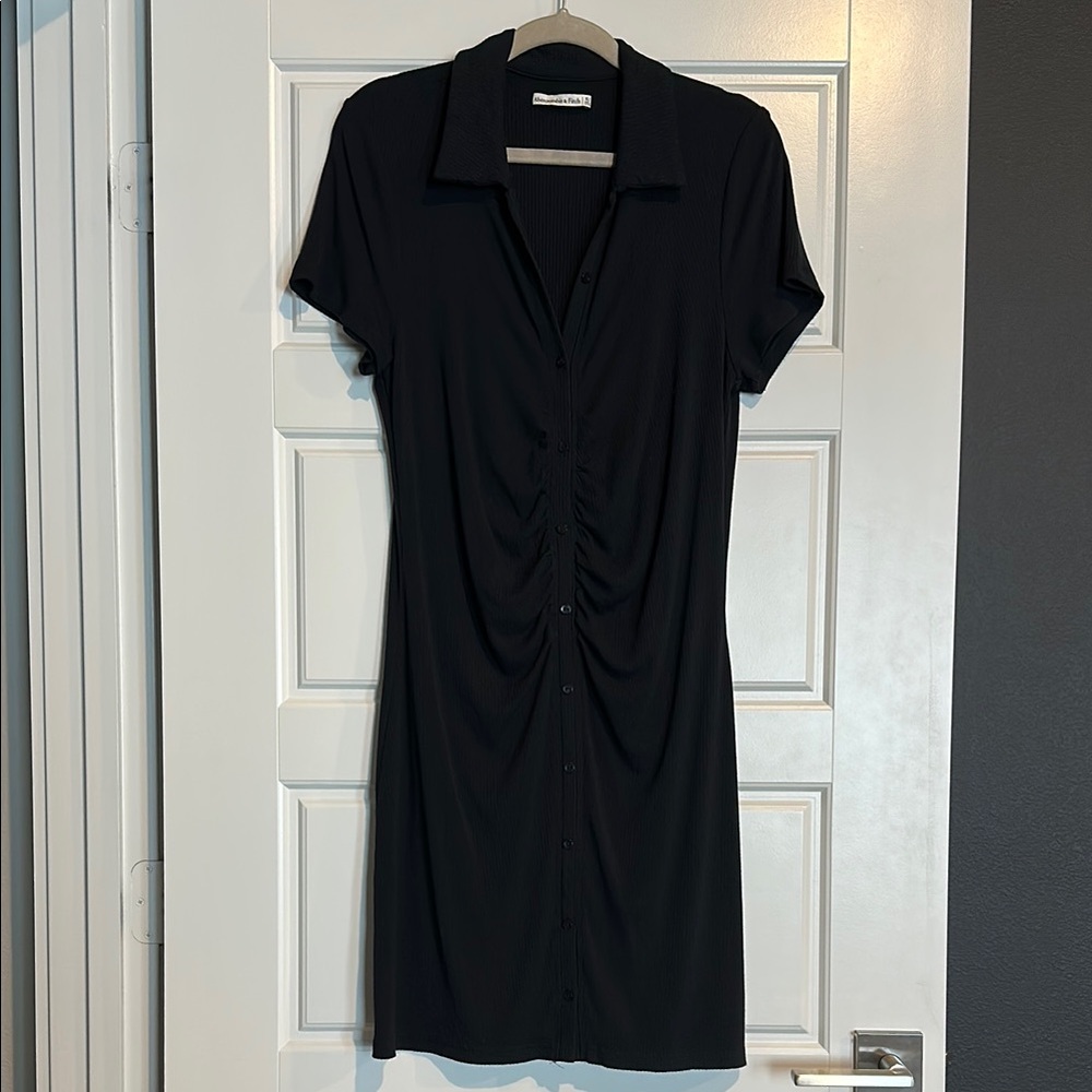 Abercrombie & Fitch Black Midi Dress